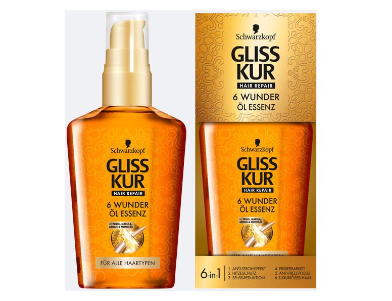 Apžvalga: aliejinė esencija plaukams "Gliss Kur 6 Miracles"