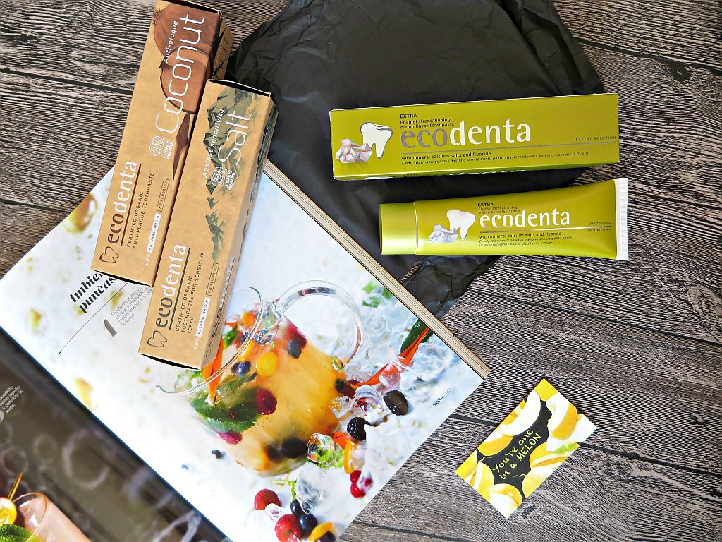 Apžvalga: išskirtinės “Ecodenta” dantų pastos: su druska, su kokosais ir su melionais